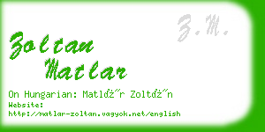 zoltan matlar business card